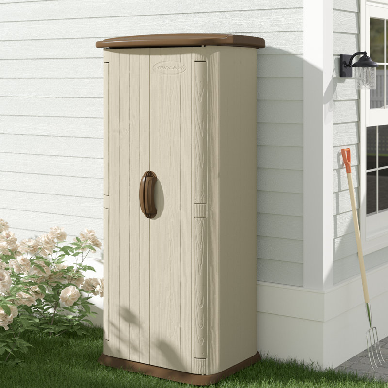 Suncast 3 ft. W x 2 ft. D Plastic Vertical Tool Shed & Reviews | Wayfair